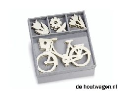 houten ornamenten fiets