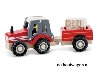 houten tractor met aanhanger met hooibalen