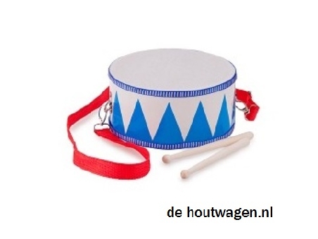 houten trommel blauw-wit