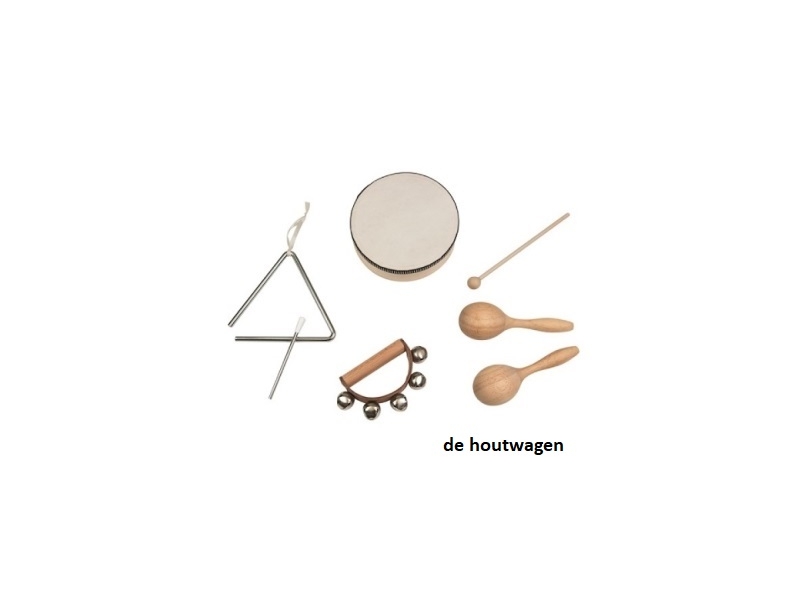 muziekinstrumenten set naturel