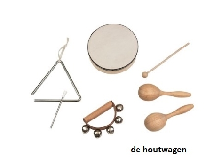 muziekinstrumenten set naturel