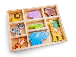 houten safari dieren in box