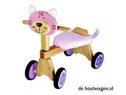 houten loopfiets poes