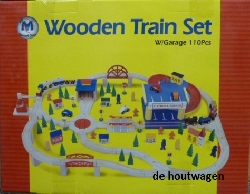 houten treinbaan set 110 delig