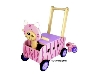 houten loopwagen poes roze