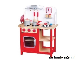 houten keukentje rood new classic toys