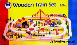 houten treinbaan set 130 delig