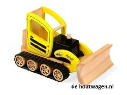 houten speelgoed bulldozer pintoy