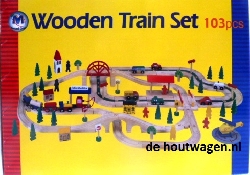 houten treinbaan set 103 delig