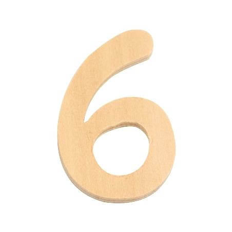 houten cijfer 6