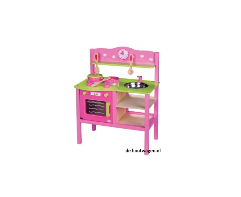 houten keukentje roze lelin toys