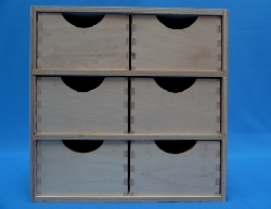 houten schuiflade kast met 6 lades 