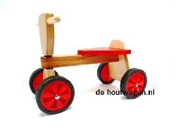 houten loopfiets rood playwood-2