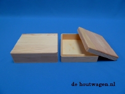 houten kistje rechthoek met losse deksel 16x14x5