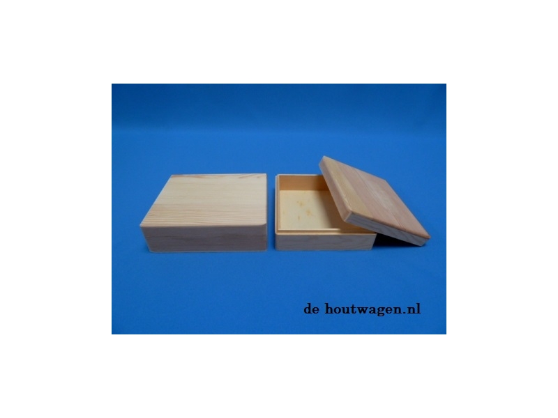 houten kistje rechthoek met losse deksel 16x14x5